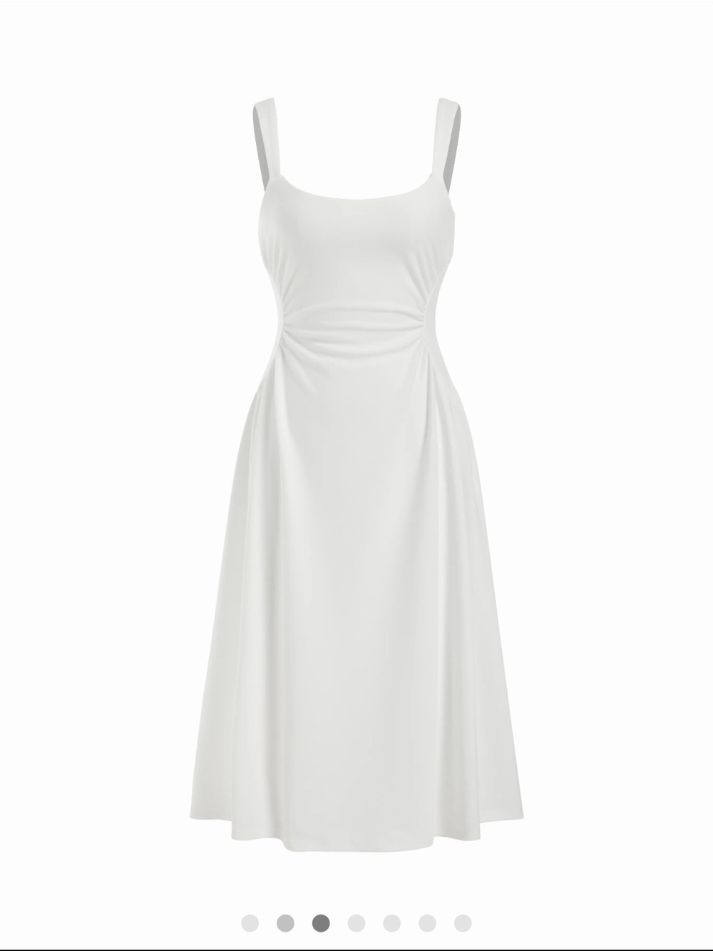 NWT NIB Cider SCOOP NECK RUCHED A-LINE MIDI DRESS Size L - Picture 3 of 10